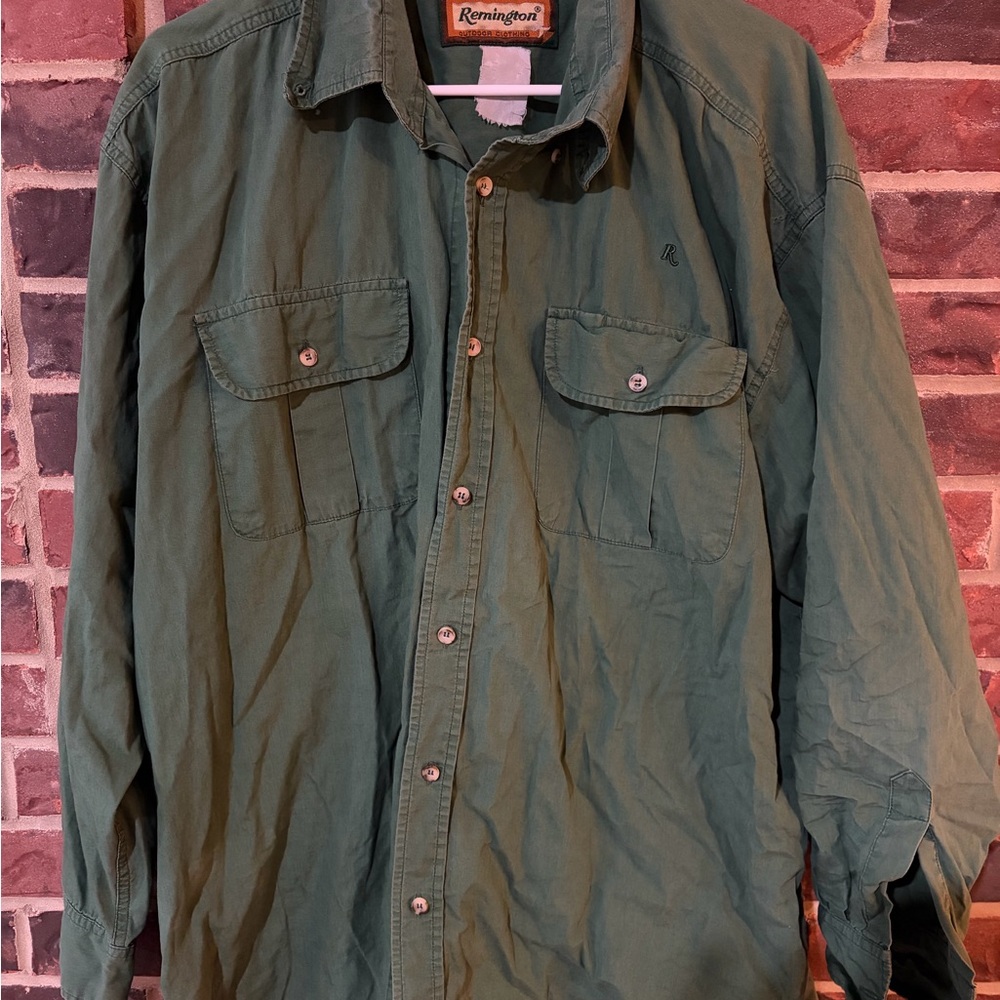 Remington Olive Utility Shirt Jacket with Dual Chest Pockets